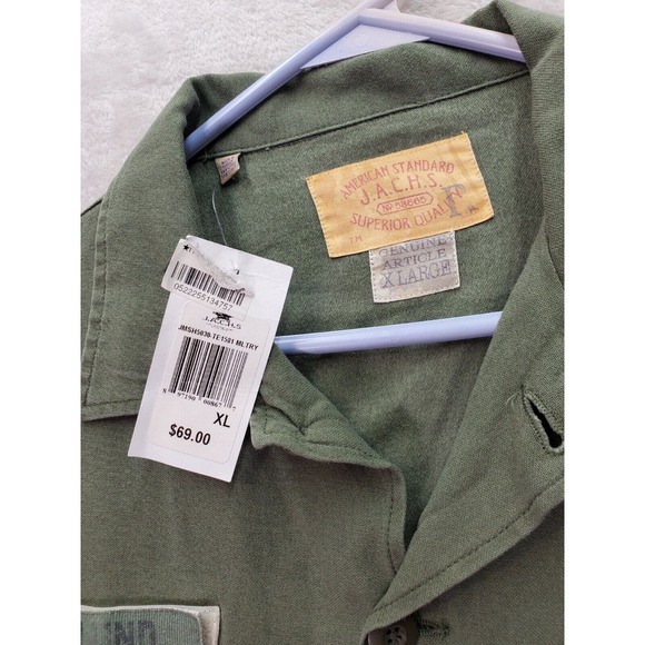 JACHS Us Army Eckland Shacket Men XL Green American Standard Collar Button Front - Picture 5 of 8